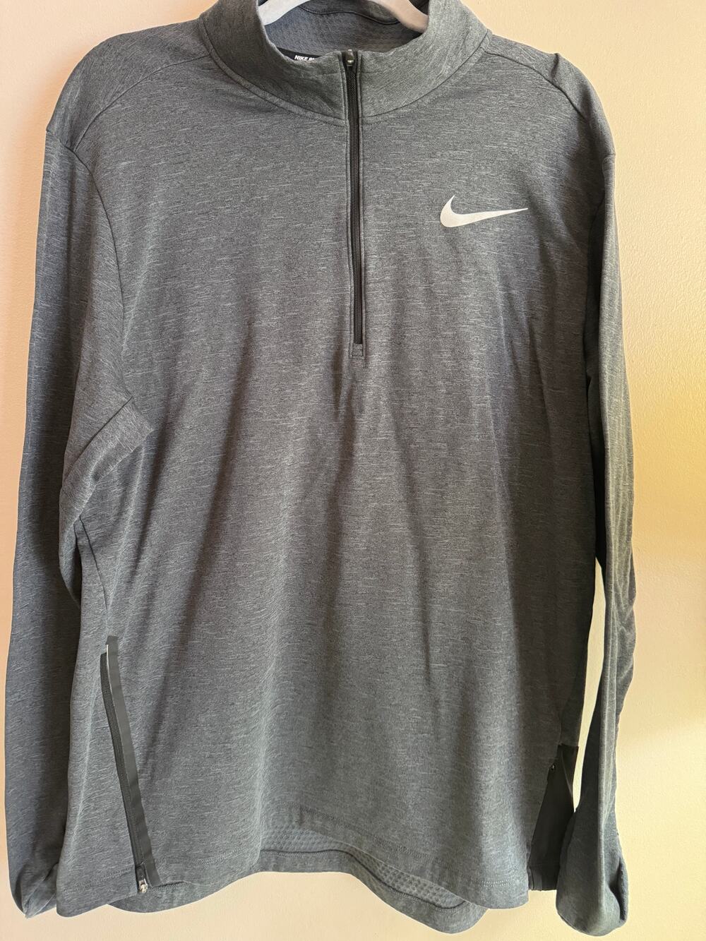 Nike Running Dri-FIT Men’s XL Gray Quarter Zip Long Sleeve Pullover
